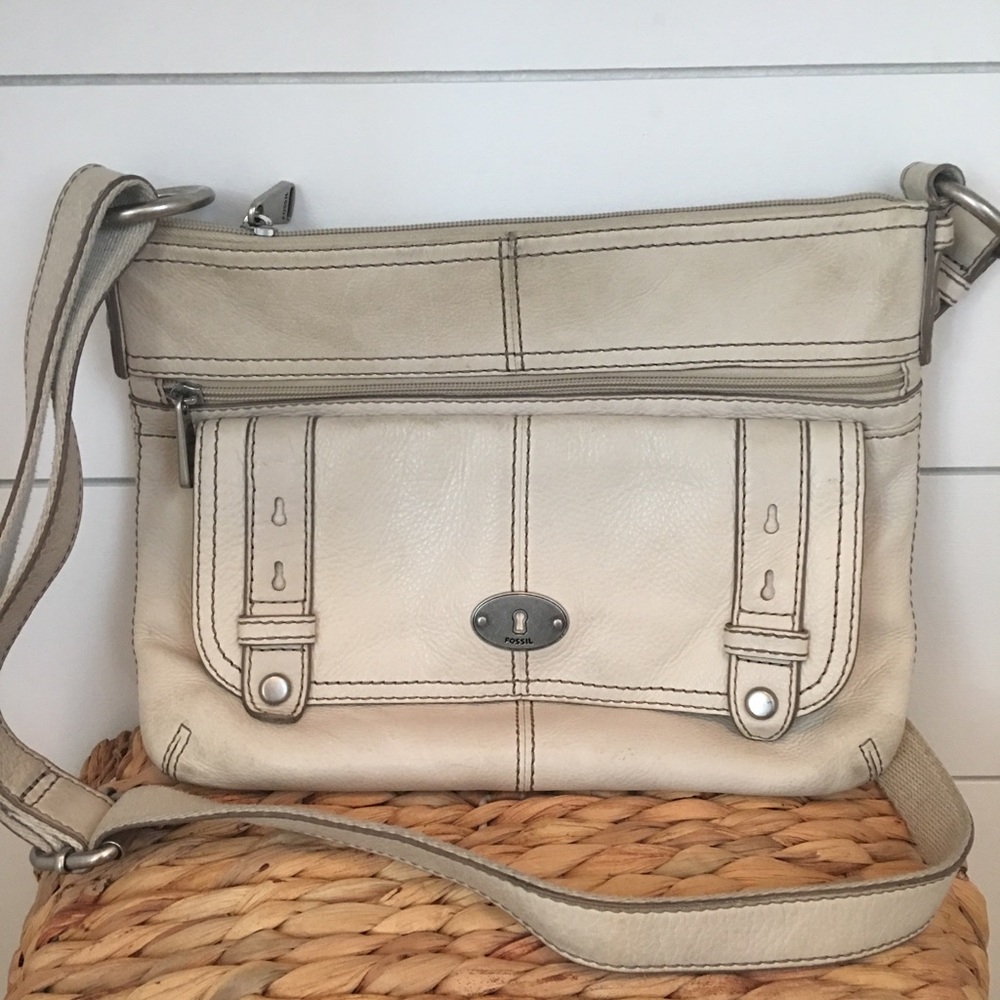 Fossil crossbody cream leather